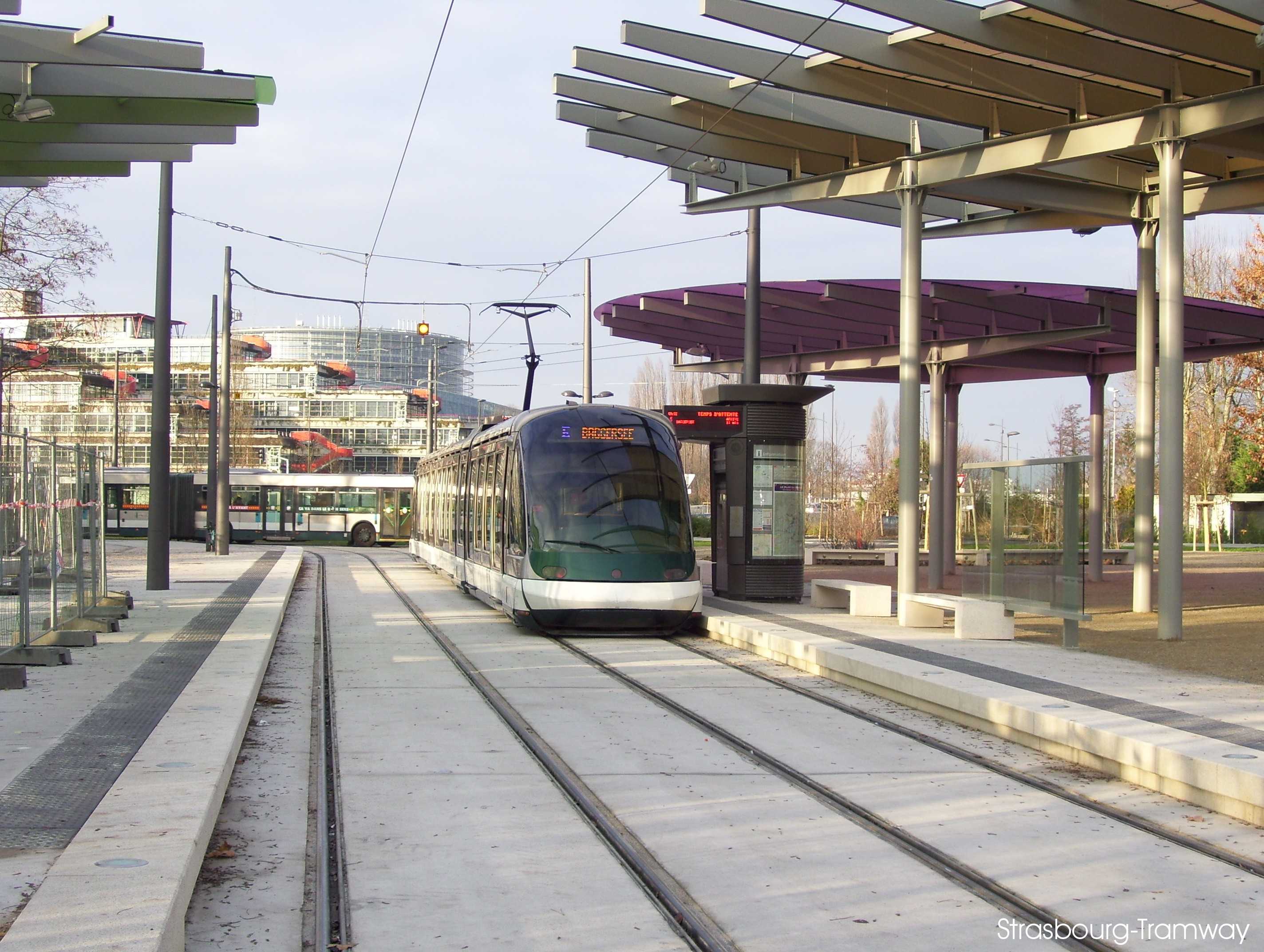 Eurotram en attente de départ vers "Baggersee".